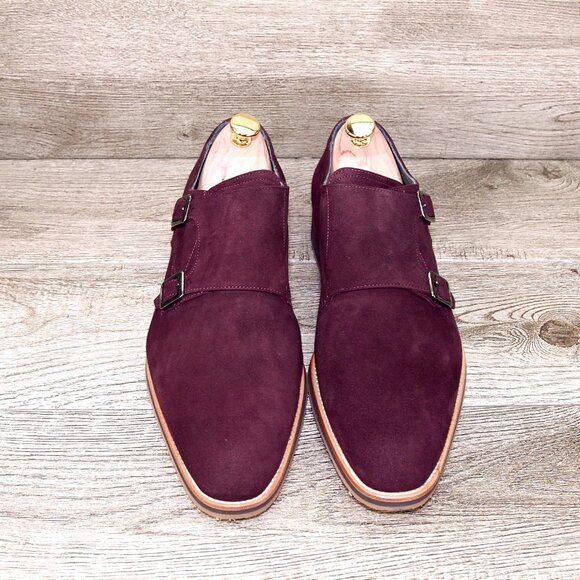 * NIB * $495 Nordstrom ZELLI Italia 10.5 M Bordo Goatskin Suede * add $15 Trees main image 10